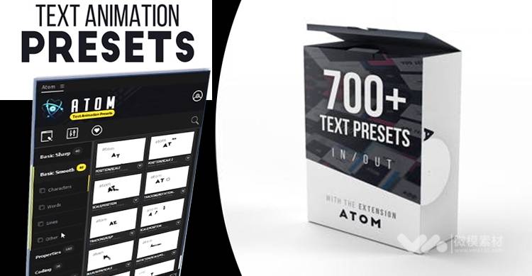 AE脚本-700组一键快速给文字添加进入退出动画预设 Text Presets Win/Mac破解版