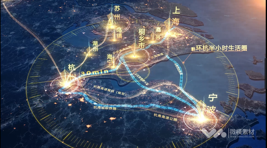 大气炫酷长三角地图区位AE模板 大气炫酷长三角地图区位AE模板